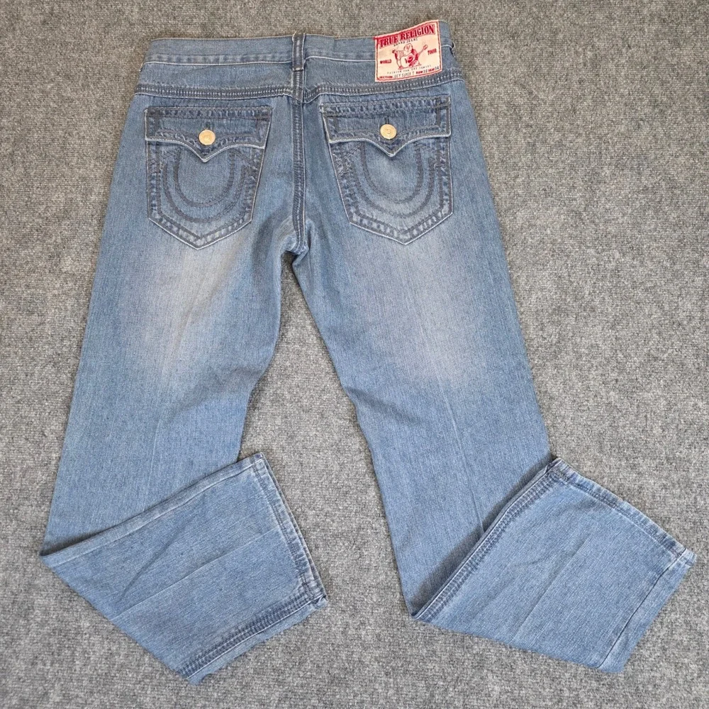 True Religion Joey Super T Flap Pocket Jeans Mens 38X34 Blue Denim Straight USA